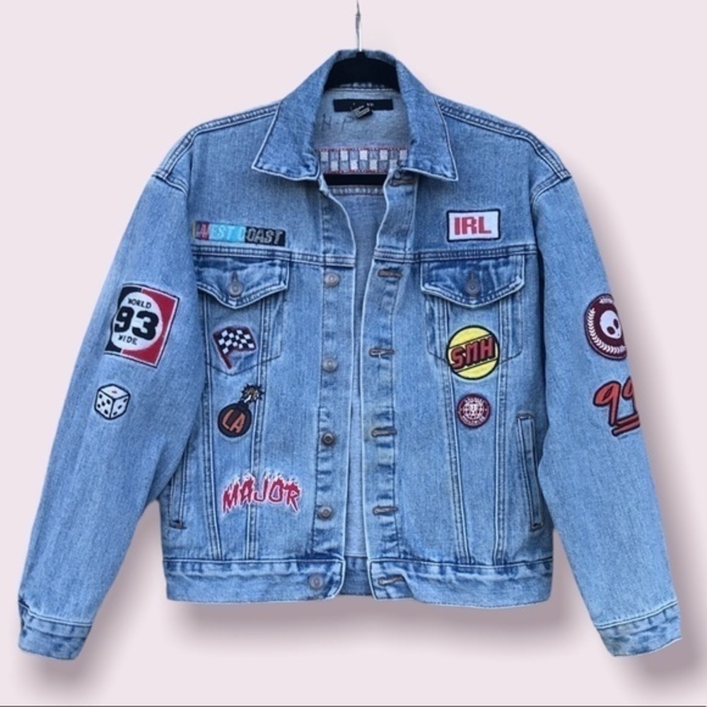 Forever 21 Patched Jean Jacket Size S